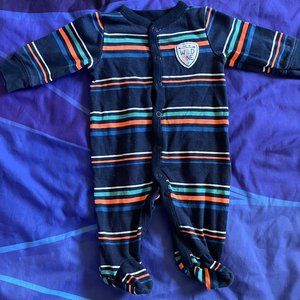 🔥6/$10🔥 Carter's Footie Pajamas, 3 Months, Stripes w/ "Wild One"